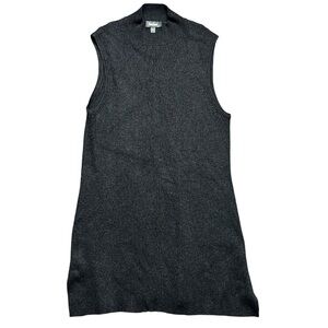 Neiman Marcus Gray Ribbed Knit Sleeveless Sweater Vest Dress Size Medium